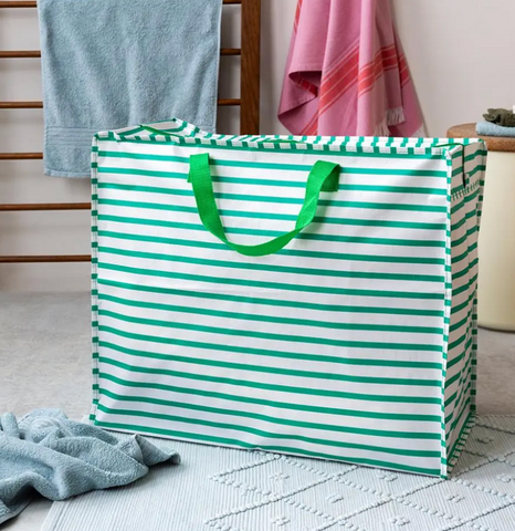 Jumbo storage bag - Green Stripes