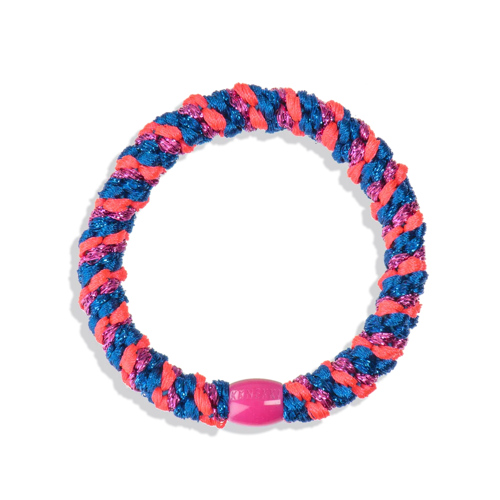 KKNEKKI Original Hair Tie - Electric Blue & Pink Glitter
