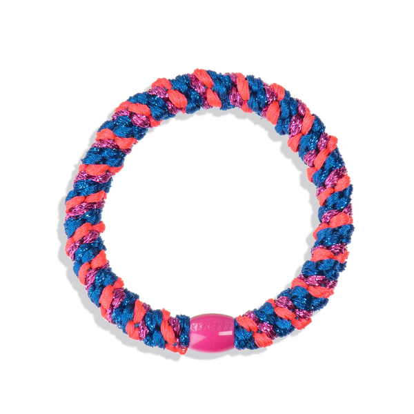 KKNEKKI Original Hair Tie - Electric Blue & Pink Glitter