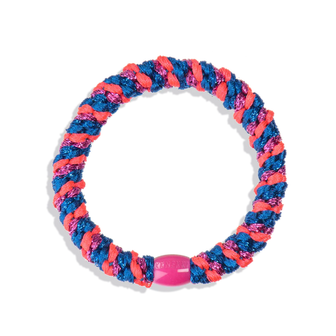 KKNEKKI Original Hair Tie - Electric Blue & Pink Glitter