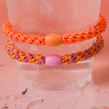 KKNEKKI Original Hair Tie - Jaffa Bubblegum Stripe display