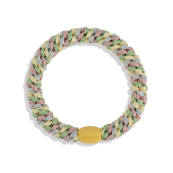 KKNEKKI Original Hair Tie - Pastel Blue & Green Glitter
