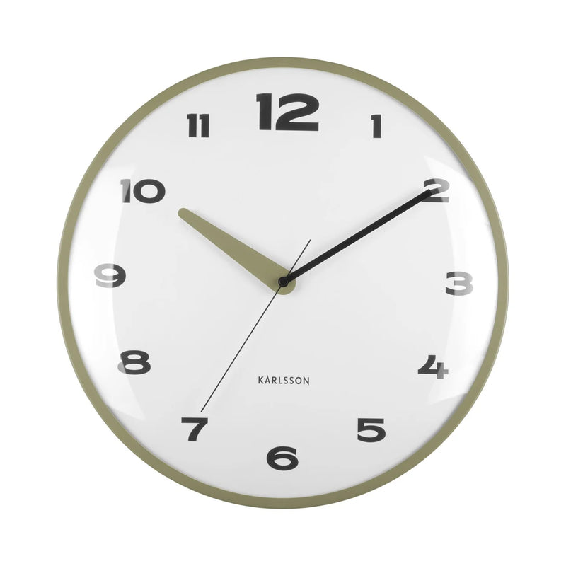 Karlsson Wall Clock Brisk Dome - Army Green  