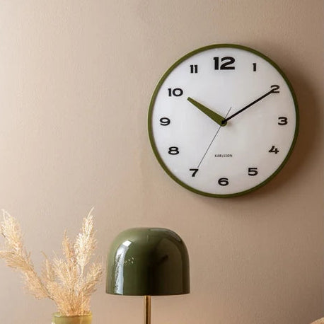 Karlsson Wall Clock Brisk Dome - Army Green  