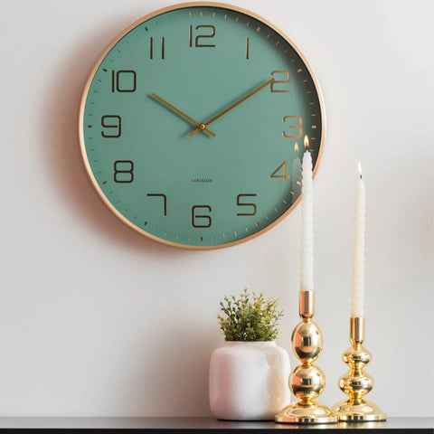 Karlsson Wall Clock Elegance Glow - Jungle Green