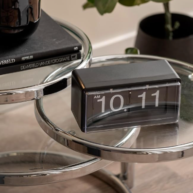 Karlsson Wall Table Clock Retro Boxed Flip - Black styled