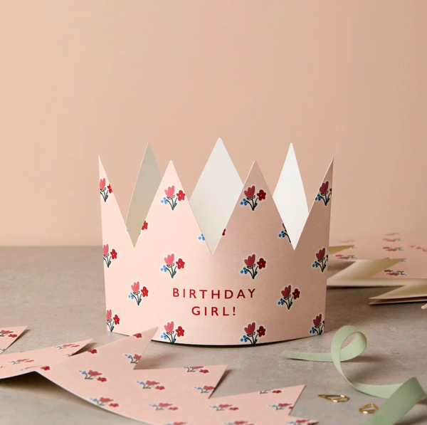 Katie Leamon Floral Paper Crown Birthday Card - "Birthday Girl!"
