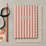 Katie Leamon Happy Birthday Burgundy Pink Stripe Card