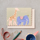 Katie Leamon Hello Baby Animals Scallop Card