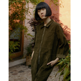 L.F.Markey Dominic Boilersuit Corduroy - Dark Olive