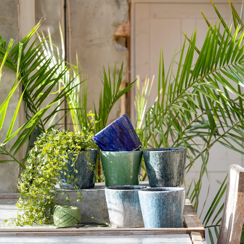 Old Style Dutch Pots - Dark Blue/Green Tones