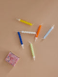 Small Cake Candles - Blue - Twisted Design - 12-pack