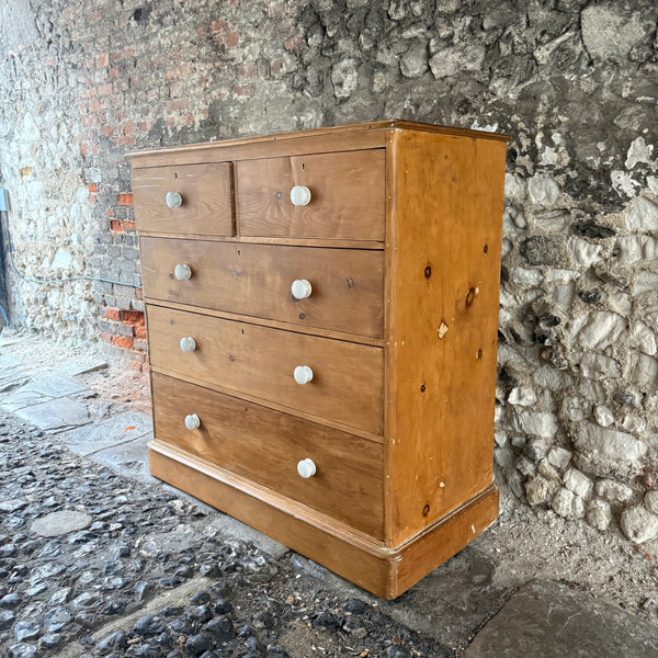 Large Antique Pine Chest of Drawers Right