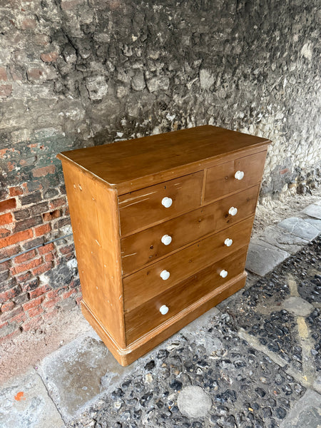 Large Antique Pine Chest of Drawers Top