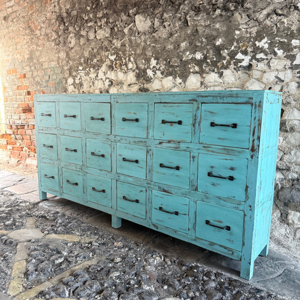 Large Vintage Indian 18 Drawer Unit Main