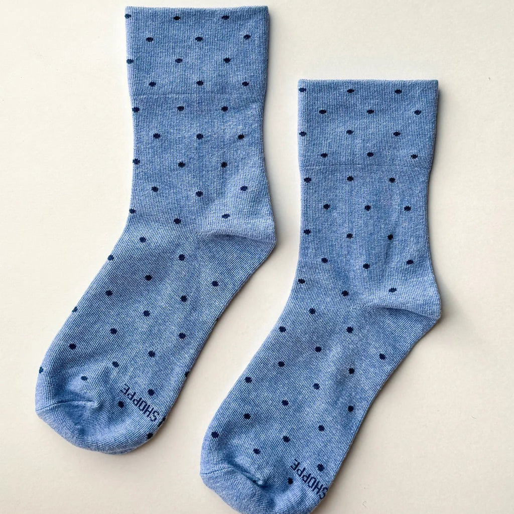 Le Bon Shoppe - Patterned Sneaker Socks - Blue/Navy