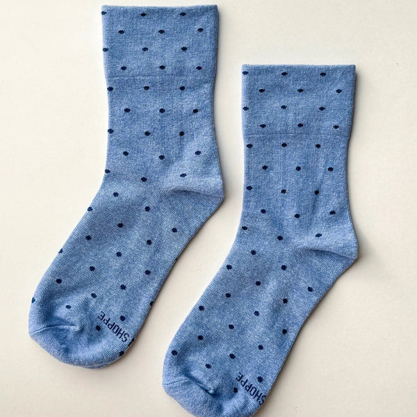 Le Bon Shoppe - Patterned Sneaker Socks - Blue/Navy