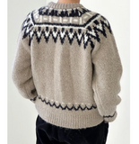 Le Bon Shoppe Alpaca Cabin Cardigan - Beige Model Back