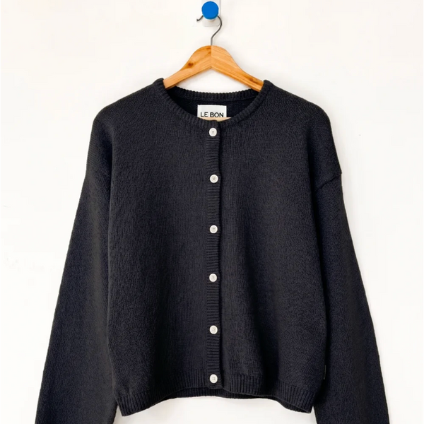 Le Bon Shoppe Cotton Leila Cardigan - Black