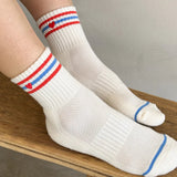 Le Bon Shoppe Embroidered Girlfriend Socks - Leche + Heart.