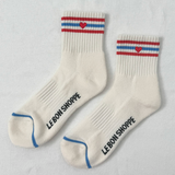 Le Bon Shoppe Embroidered Girlfriend Socks - Leche + Heart 