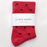 Le Bon Shoppe Heart Sneaker Socks - Tomato/Navy