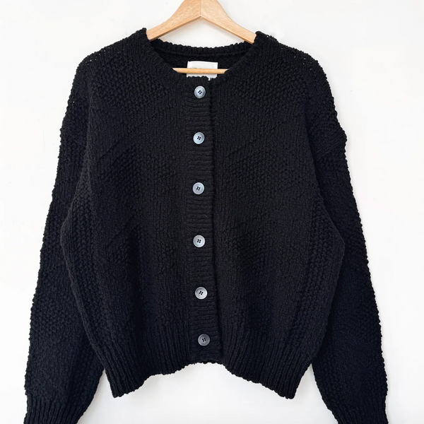 Le Bon Shoppe Mason Cotton Cardigan - Black