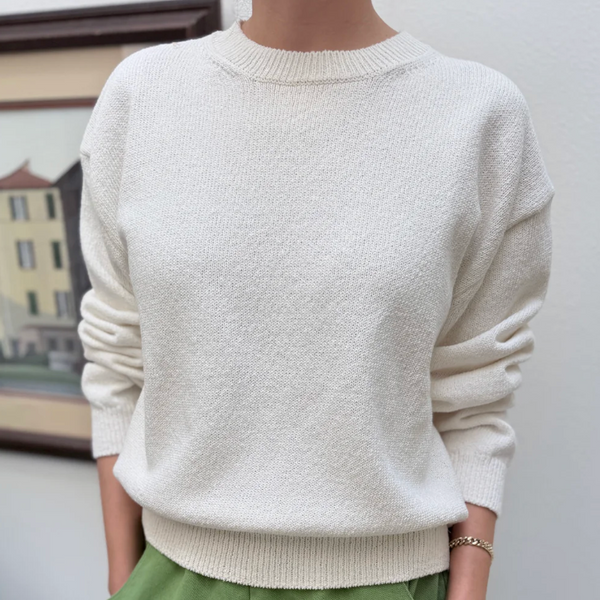 Le Bon Shoppe Milo Cotton Sweater - Clean White