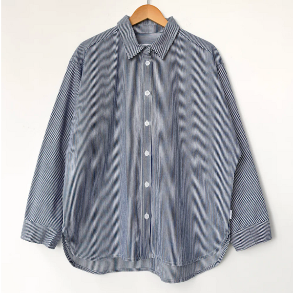 Le Bon Shoppe Owen Shirt - Blue Stripe plain