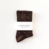 Le Bon Shoppe Patterned Sneaker Socks - Cacao/Blue