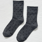 Le Bon Shoppe Patterned Sneaker Socks - Charcoal/Black