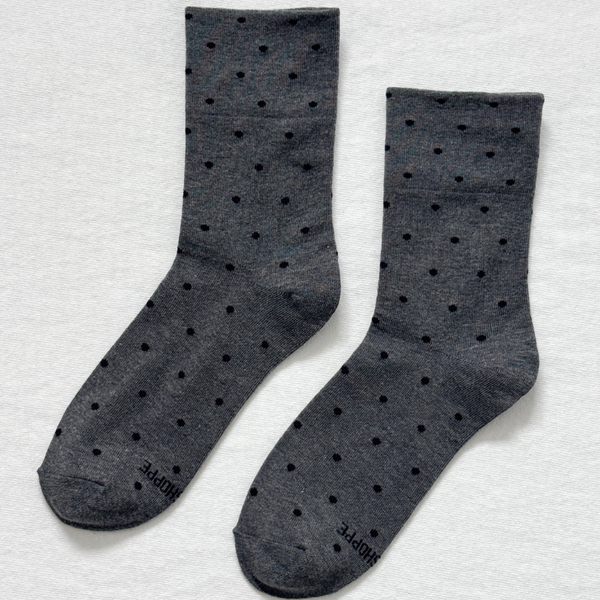 Le Bon Shoppe Patterned Sneaker Socks - Charcoal/Black