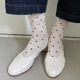 Le Bon Shoppe Patterned Sneaker Socks - Oatmeal/Black .