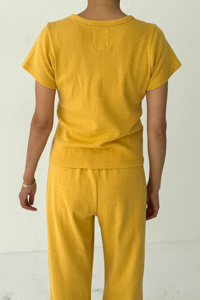 Le Bon Shoppe Pointelle Babe Tee - Deep Yellow ..