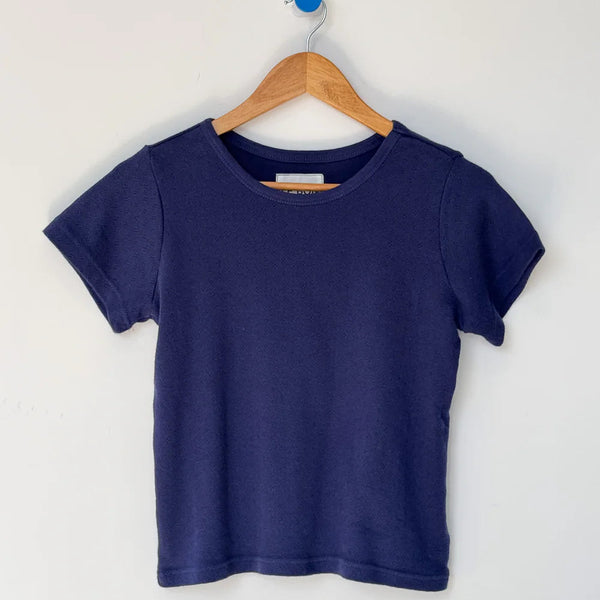 Le Bon Shoppe Pointelle Babe Tee - Navy.