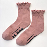 Le Bon Shoppe Ruffled Hugger Socks - Vintage Pink/ Black
