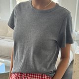 Le Bon Shoppe The Little Boy Tee - Melange Grey on model side