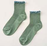 Le Bon Shoppe The Petite Ruffled Modal Socks -Sea Glass / Powder Blue