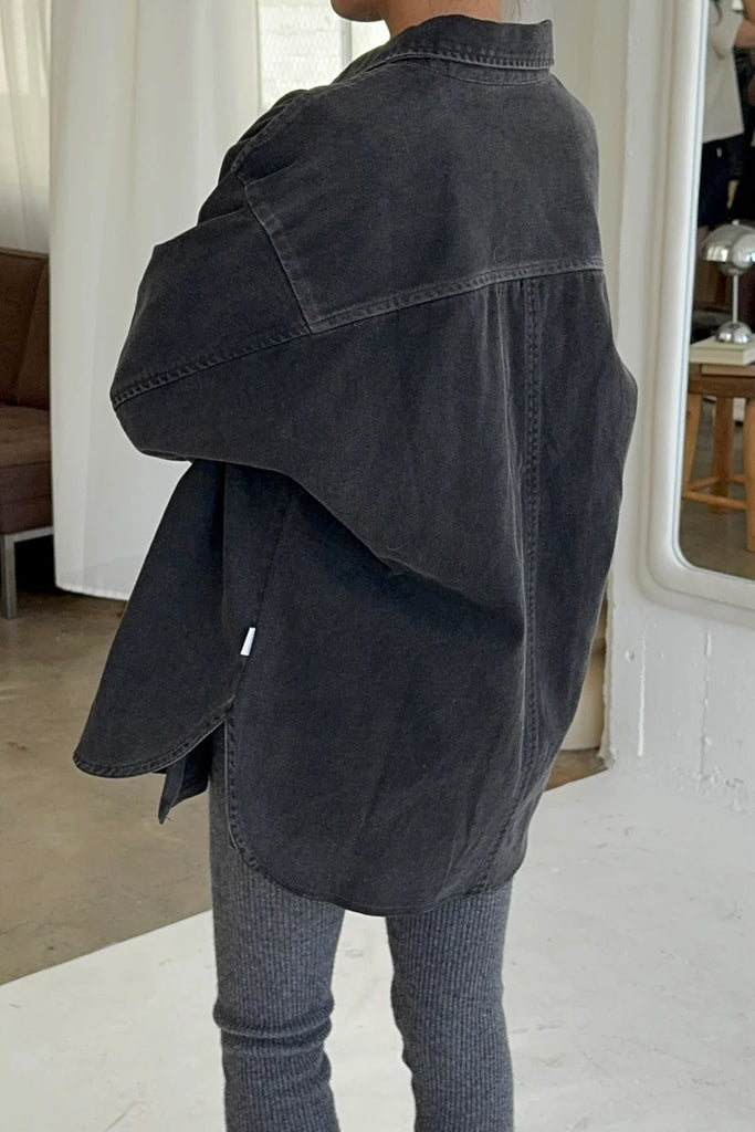 Le Bon Shoppe Theo Jacket - Black Denim Back