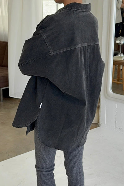 Le Bon Shoppe Theo Jacket - Black Denim Back