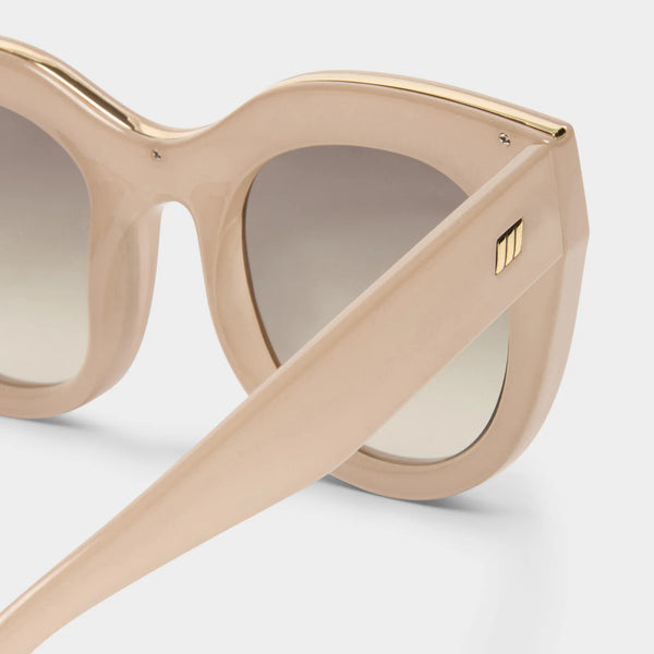 Le Specs Air Heart Sunglasses - Oatmeal close up side