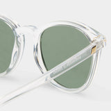 Le Specs Bandwagon Polarised Sunglasses - Crystal Clear side close up