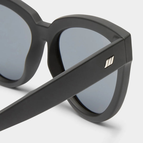 Le Specs Liar Lair Polarised Sunglasses - Black Rubber close upside