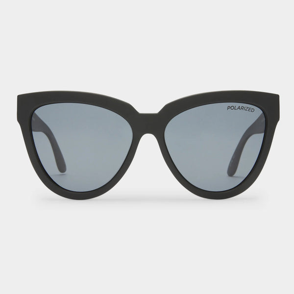 Le Specs Liar Lair Polarised Sunglasses - Black Rubber front 