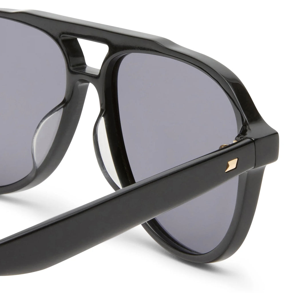 Le Specs Magnanimous Polarised Sunglasses - Black side close up