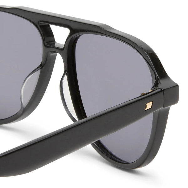 Le Specs Magnanimous Polarised Sunglasses - Black side close up