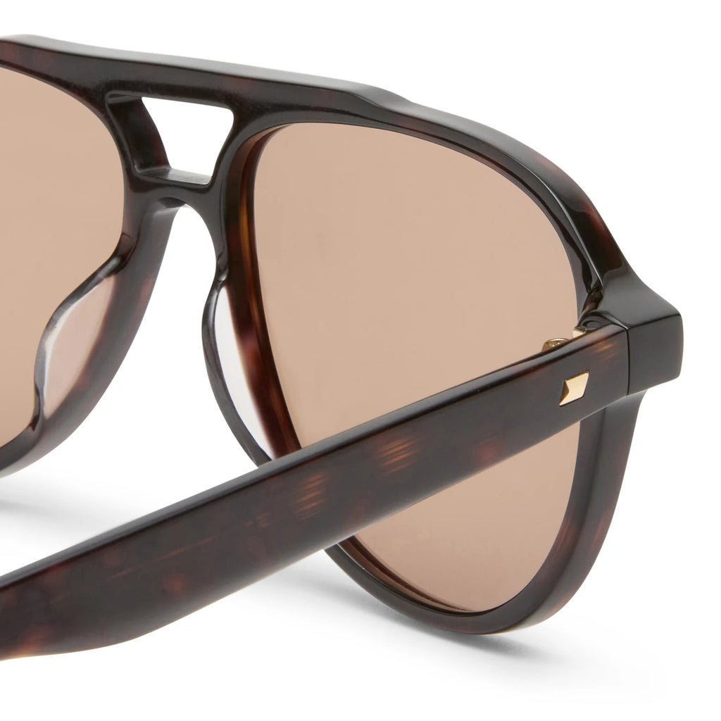Le Specs Magnanimous Sunglasses - Dark Tort side close up