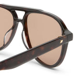 Le Specs Magnanimous Sunglasses - Dark Tort side close up