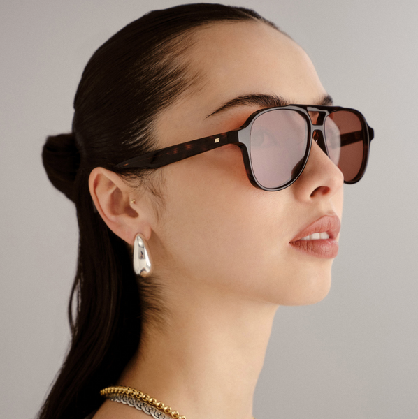 Le Specs Magnanimous Sunglasses - Dark Tort side model