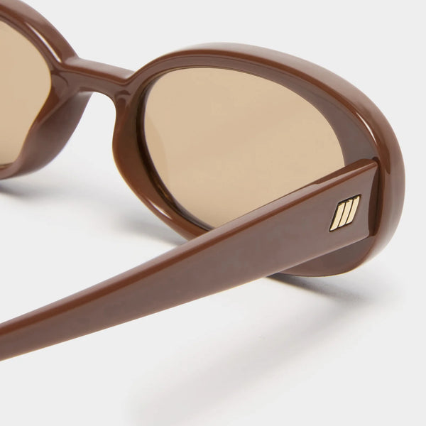 Le Specs Outta Love Sunglasses - Cocoa side close up